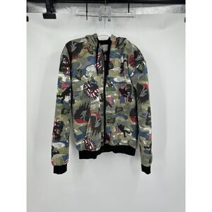 Big Ball Sports Men Camo Sasquatch Hoodie Americana Size L Sherpa Lined Gorpcore